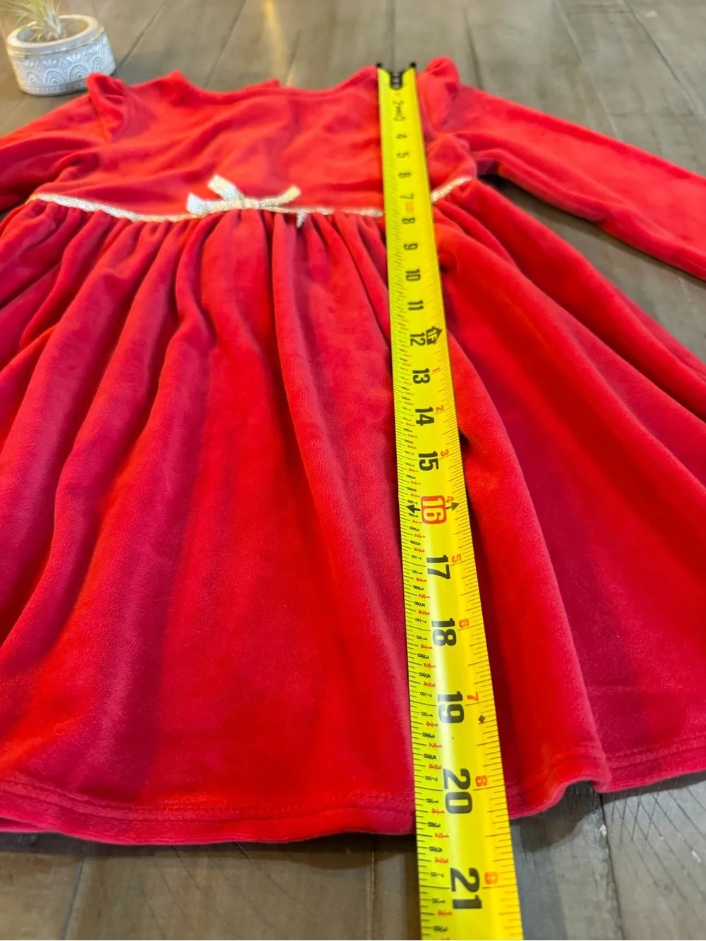 OshKosh B'gosh Red Velvet Dress with Gold Bow